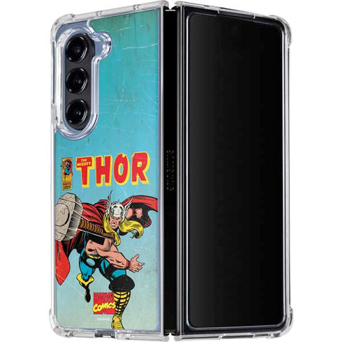 Marvel Classic Comics The Mighty Thor Galaxy Z Fold5 5G Clear Case